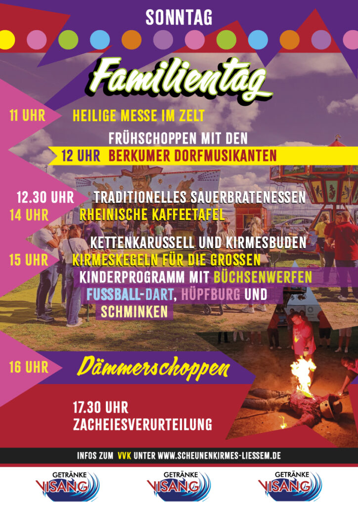 Flyer zum Familientag der Scheunenkirmes Ließem am Sonntag, 13. September 2026